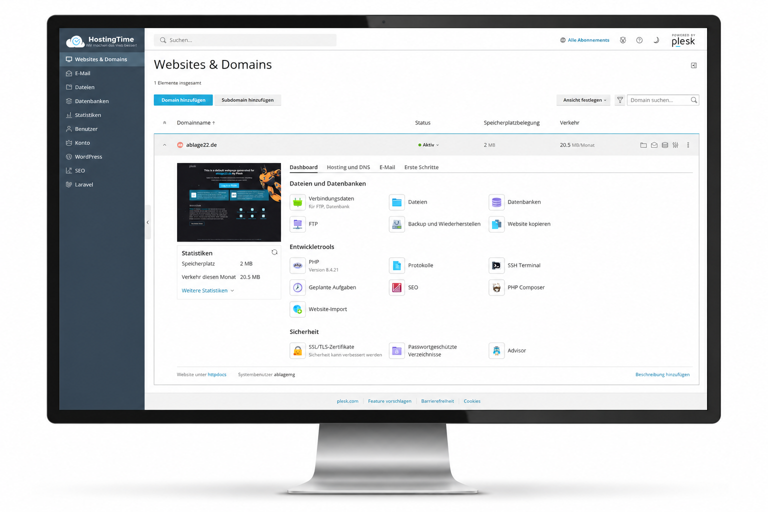 Plesk Control Panel – HostingTime Webhosting