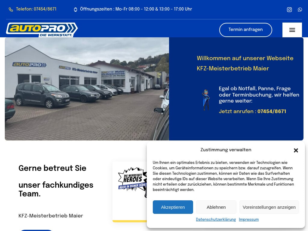 KFZ-Meisterbetrieb Maier Website